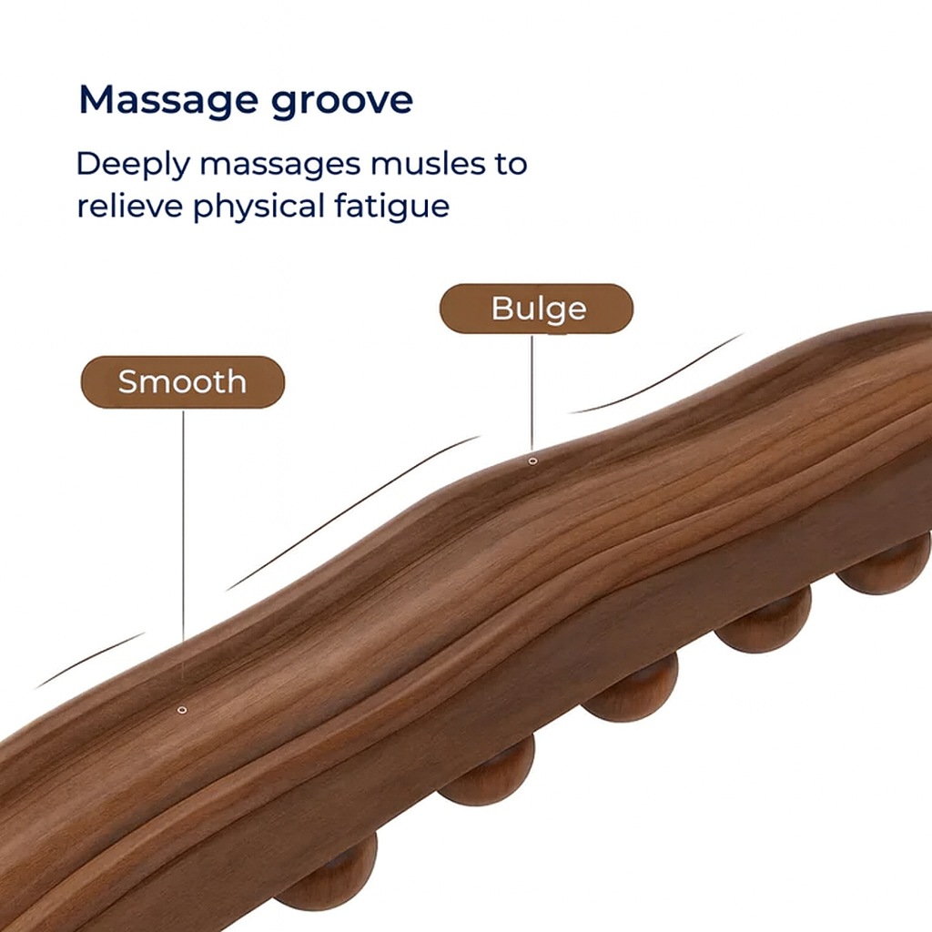 Flexirelief | Gua-Sha Massage Stick – Muscle Tension Relief – Natural Wood – Portable Wellness Tool – Circulation Boost – Deep Relaxation