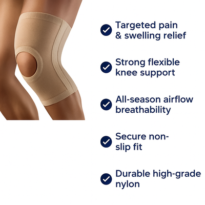 FlexiRelief | Knee Support Sleeve – Pain Relief & Swelling Reduction – Highly Elastic Breathable Non-Slip – Active Recovery & Exercise