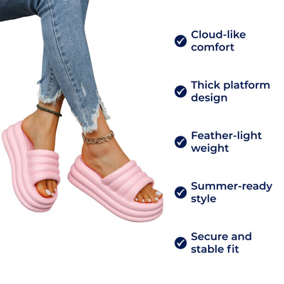 CloudEase | Platform Slider Sandals – Cushioned Sole – Lightweight Design – Women's Summer Comfort