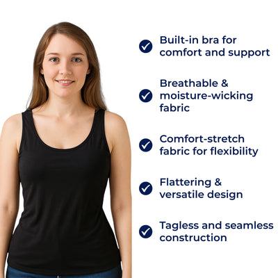 ComfortFlex | Padded Tank Top with Built-In Bra – Supportive Fit – Breathable Fabric – Ideal for Active Women