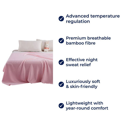 CoolBreeze | Cooling Blanket – Temperature Regulating – Breathable Bamboo Fibre – Cooler Nights – Relief From Night Sweats and Overheating