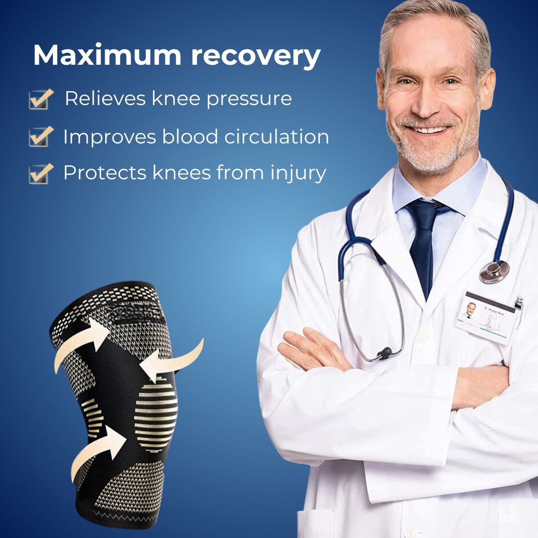 CopperFlex Knee Compression Sleeve | for Pain Relief - Support - Mobility - perfect for Athletes, Arthritis, Seniors, and Injury Recovery