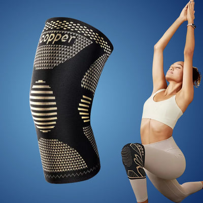 CopperFlex Knee Compression Sleeve | for Pain Relief - Support - Mobility - perfect for Athletes, Arthritis, Seniors, and Injury Recovery