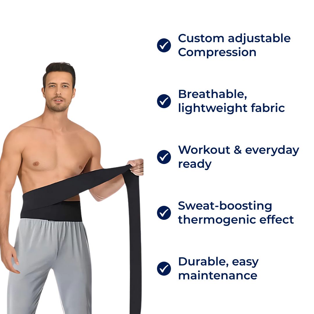 CoreFlex | Men’s Waist Trainer – Adjustable Compression Wrap – Breathable Fabric – Ideal for Workouts and Daily Wear