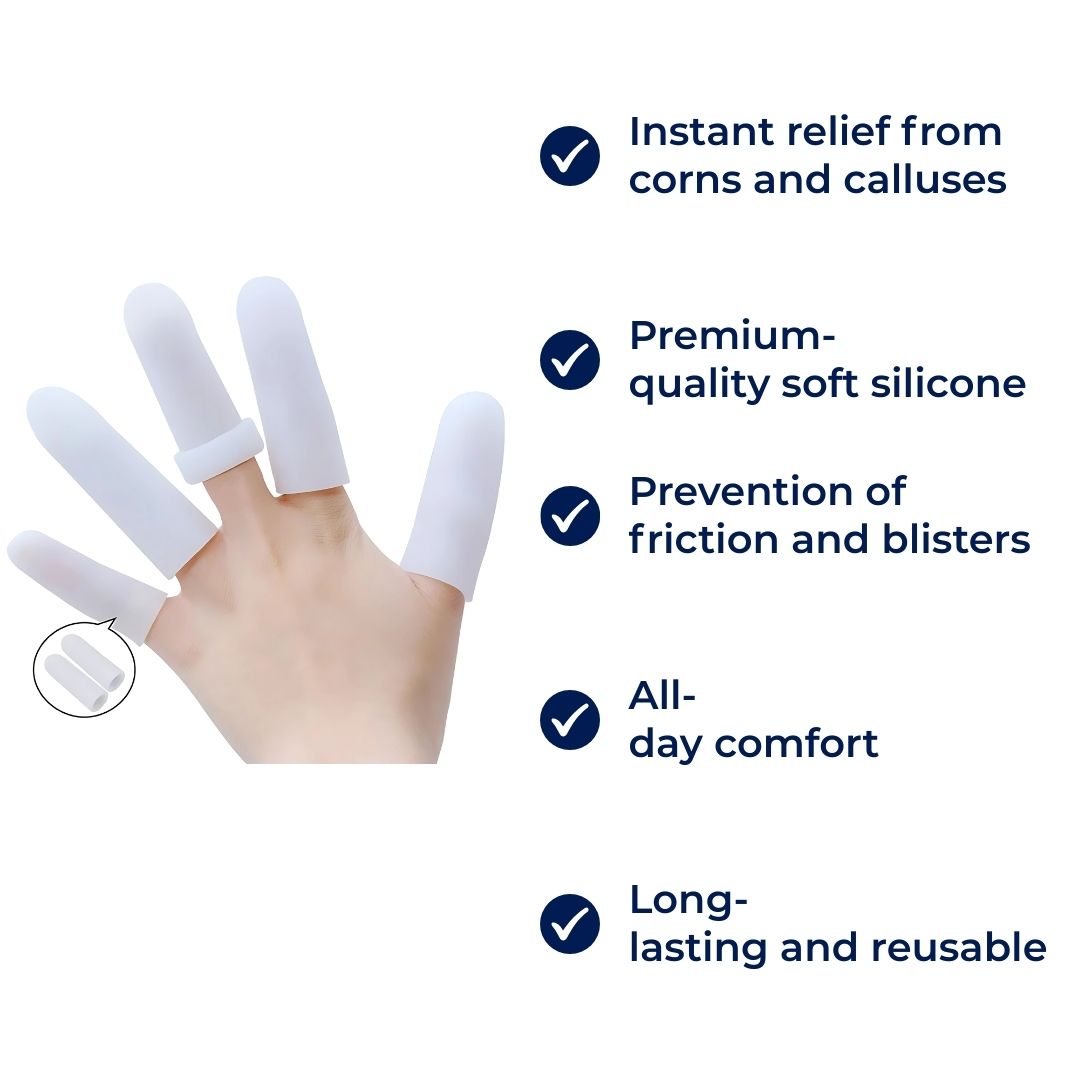 CornCushion | Silicone Toe and Finger Caps – Corn Relief – Soft Silicone Cushioning – Prevents Friction