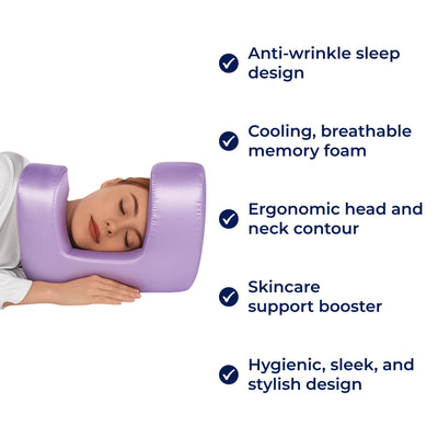 DermSleep | Anti‑Wrinkle Beauty Pillow – Cooling Memory Foam – Ergonomic Contour – Skin Care Support – Side & Back Sleepers
