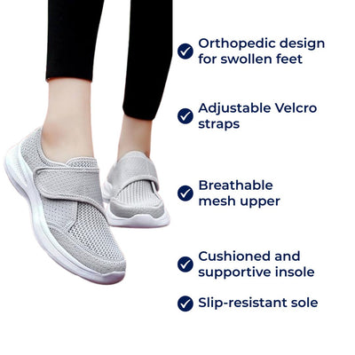 EaseStride | Orthopedic Shoes for Swollen Feet – Adjustable Velcro Straps – Breathable Cushioned Insole – Ideal for Elderly Comfort