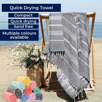 EcoWave Quick Drying Towel - Lightweight Beach Towel - Multi-Purpose - Beach - Spa - Travel - Home - Eco-Friendly - Cotton Towel