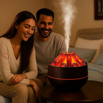 FlameMist | Essential Oil Diffuser – Flame LED – Two Mist Modes – Quiet USB Design – Home Relaxation