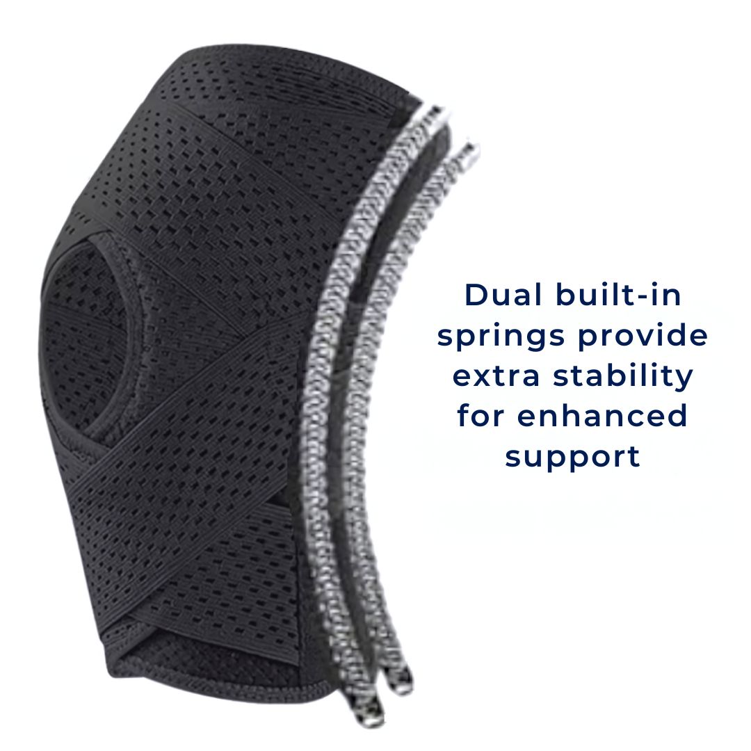 FlexGuard Knee Pads | with Support Compression Springs and Tension Strap - for Stability - Pain Relief and Protection