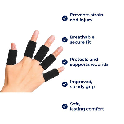 FlexiGuard | Finger Protection Sleeves – Injury Prevention – Breathable Snug Fit - Keeps wounds and bandages in place – Sports and Daily Comfort