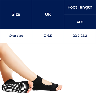 FlowGrip | Non-Slip Yoga Grip Socks – Open-Toe & Breathable – Rubberised Sole for Women – Stability Balance Comfort in Yoga & Pilates