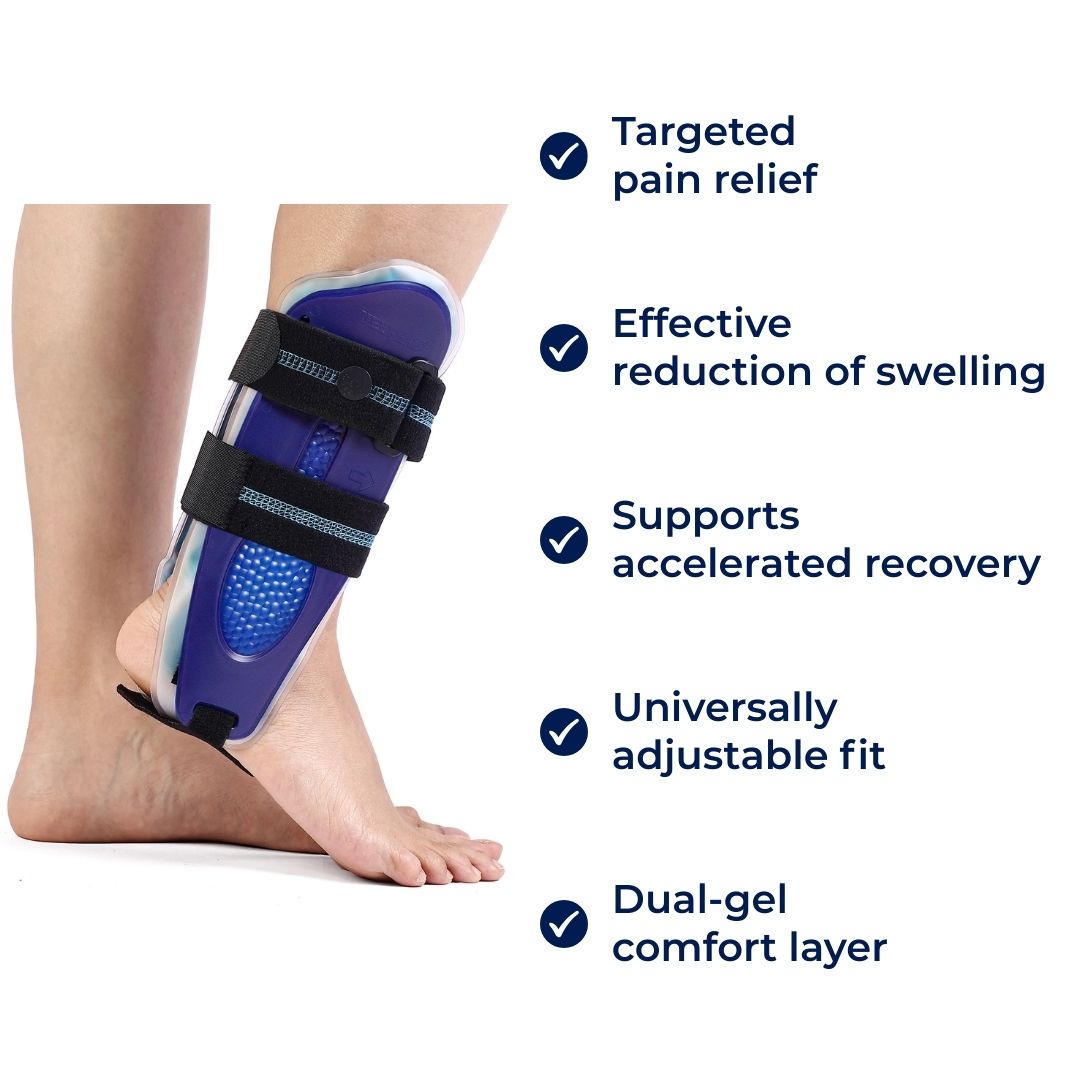 GelGuard | Gel Ankle Support Brace – Sprain Pain Relief – Adjustable Straps With Gel Padding – Reduces Swelling & Speeds Recovery Support