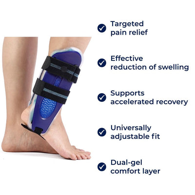 GelGuard | Gel Ankle Support Brace – Sprain Pain Relief – Adjustable Straps With Gel Padding – Reduces Swelling & Speeds Recovery Support