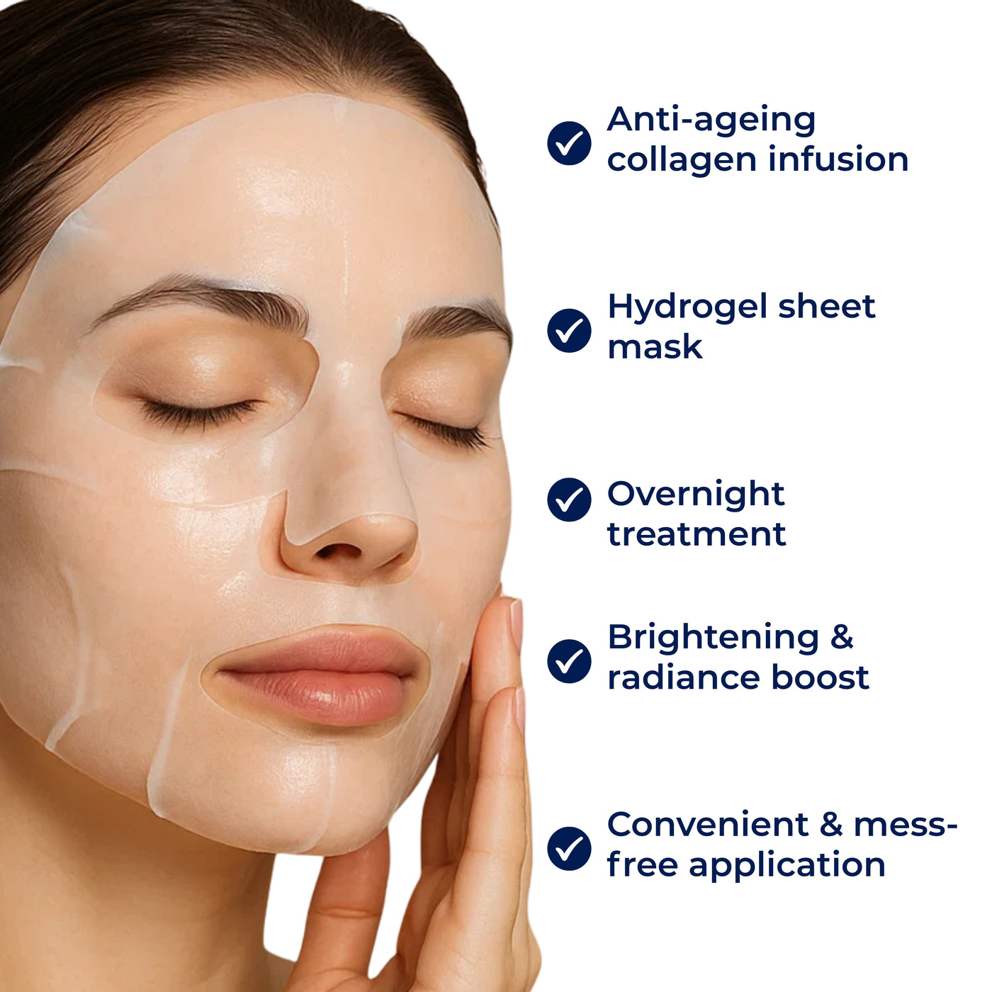 GlowRevive | Collagen Sheet Mask – Hydrating Overnight Treatment – Hydrogel – Anti-Ageing Skincare
