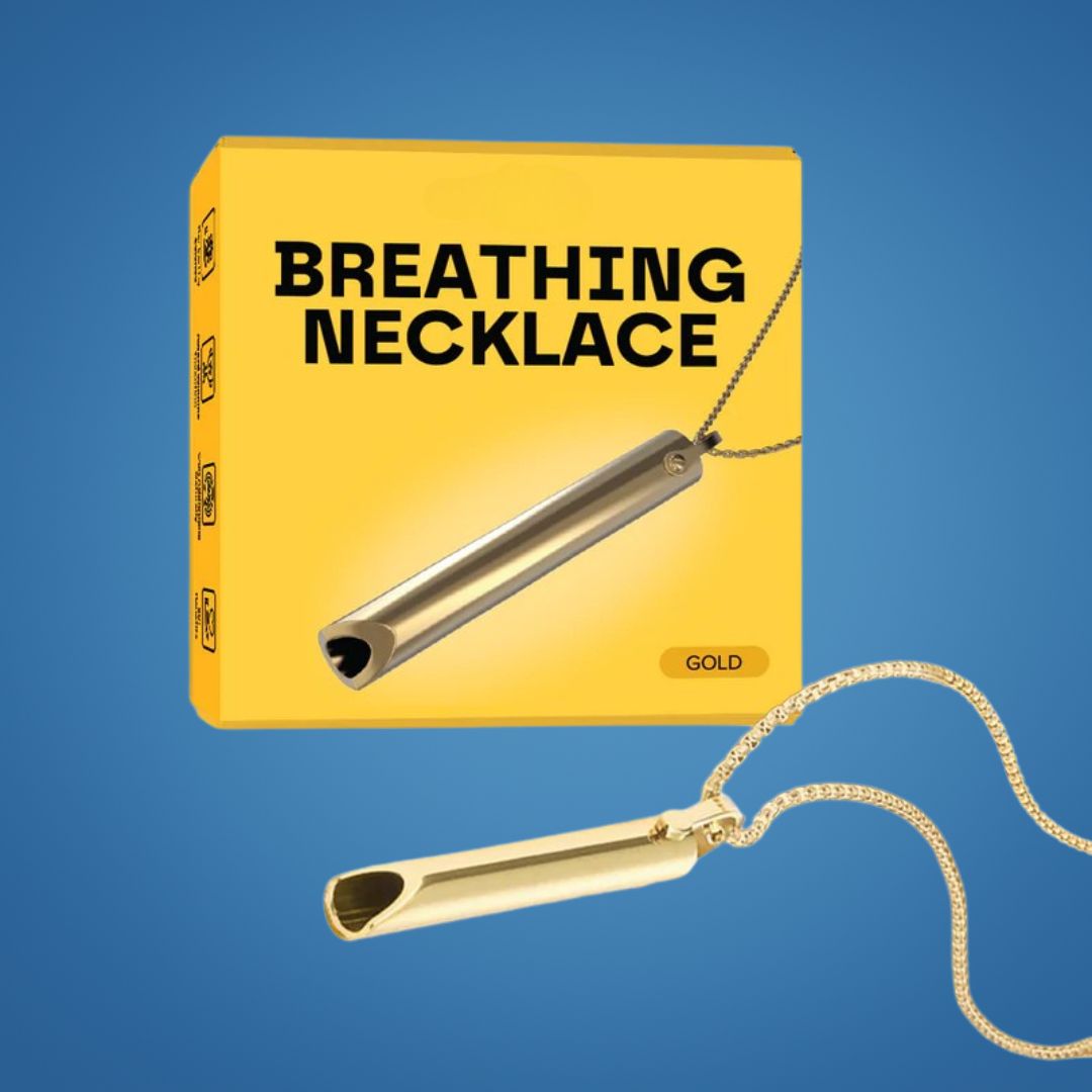 CalmAura | Anxiety Relief Breathing Necklace – Stainless Steel – Stress Reduction – Mindfulness Aid for Adults
