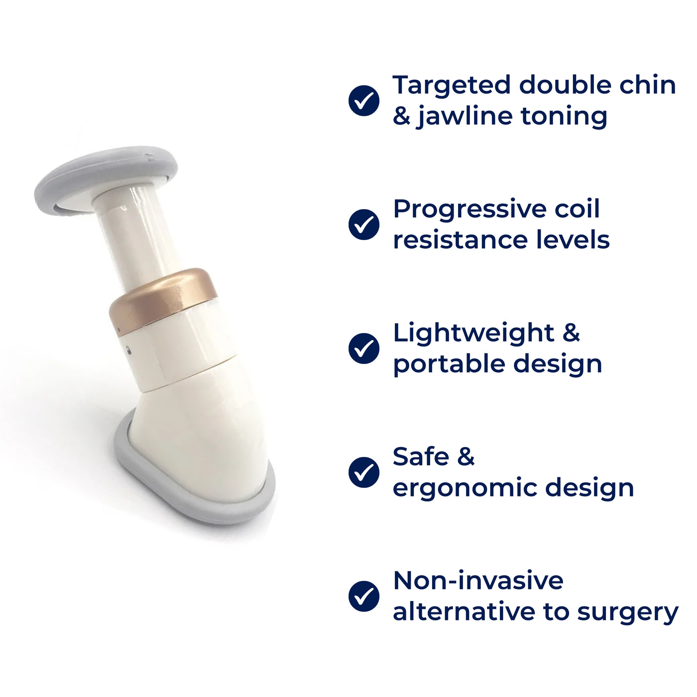 JawDefine | Neckline Slimmer – Double Chin Remover – Coil Resistance – Lightweight – Home Facial Exercise