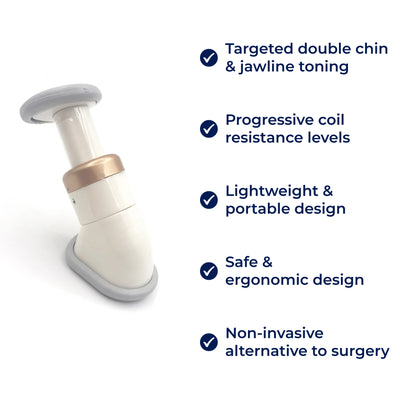 JawDefine | Neckline Slimmer – Double Chin Remover – Coil Resistance – Lightweight – Home Facial Exercise