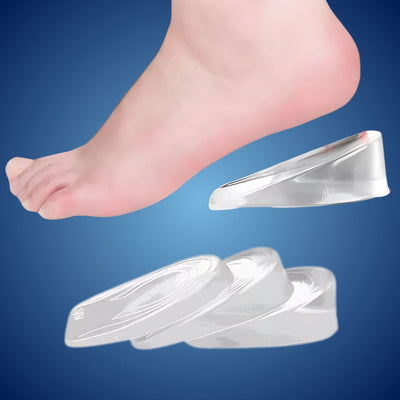 LiftComfort Silicone Gel Heel Lifting Inserts | Height Increase - Pain Relief for Plantar Fasciitis - Shock Absorption - Better Posture