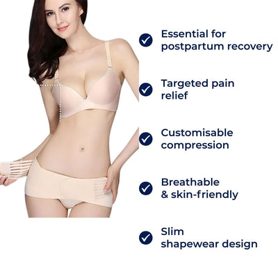 PelviEase | Adjustable Sacroiliac Belt – Postpartum Recovery Support – Breathable Fabric – Relieves Pelvic & Back Pain for New Mothers