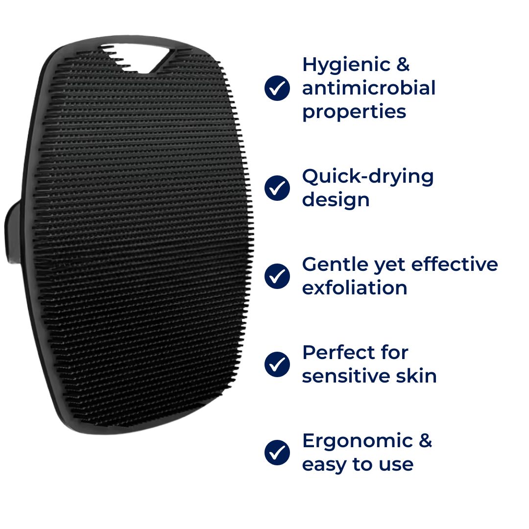 PureGlide | Silicone Body Scrubber – Antimicrobial Exfoliation – Quick‑Dry Hygienic Design – Sensitive‑Skin Shower Use