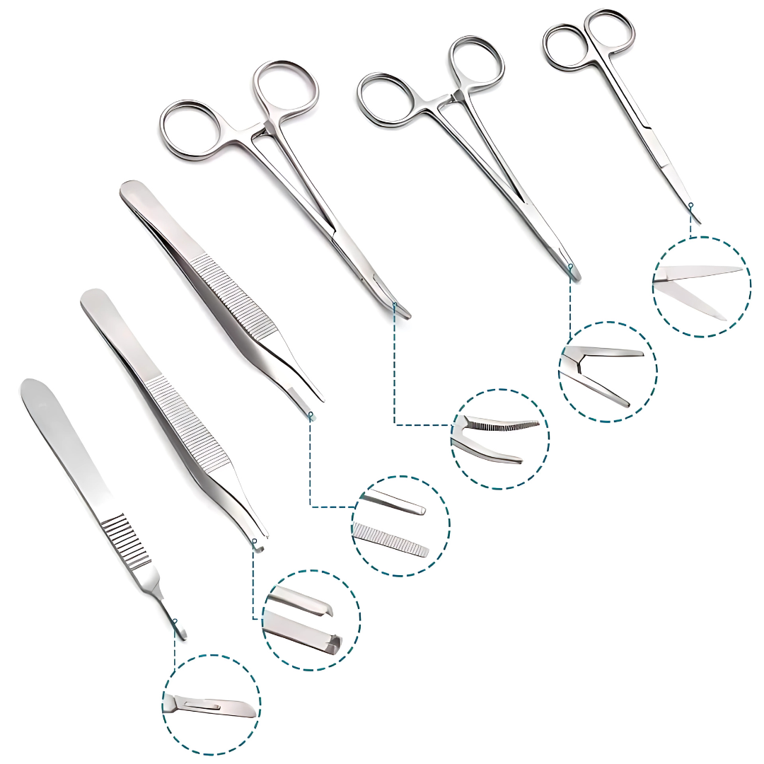 RealStitch | Suture Practice Kit – Durable Multi-Layer Silicone Pad with Tools – Tear-Resistant Reusable Training for Medical Students