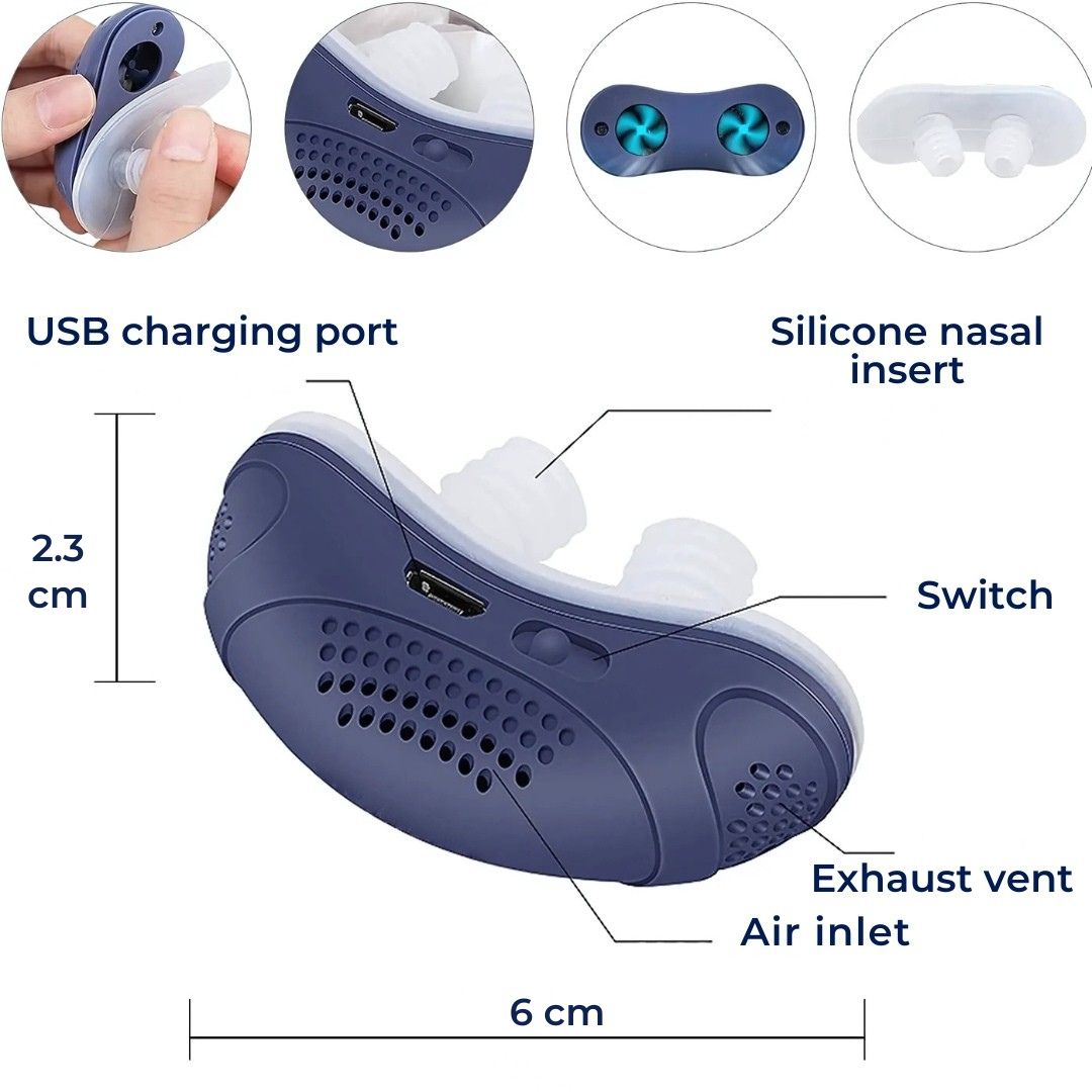 RestEase Micro CPAP Sleep Apnoea Machine | Portable Anti-Snoring Device - Rechargeable - Travel-Friendly CPAP Alternative