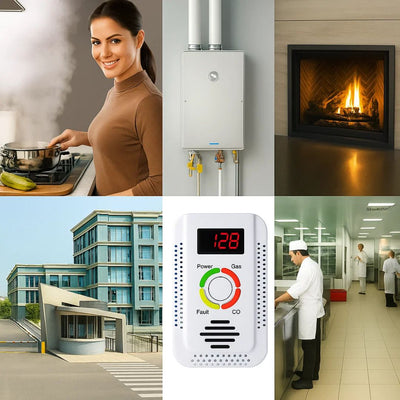 SafeSense | Carbon Monoxide Detector – Digital Display – 85dB Loud Alarm – Home Safety Device – Early Warning Protection for Family