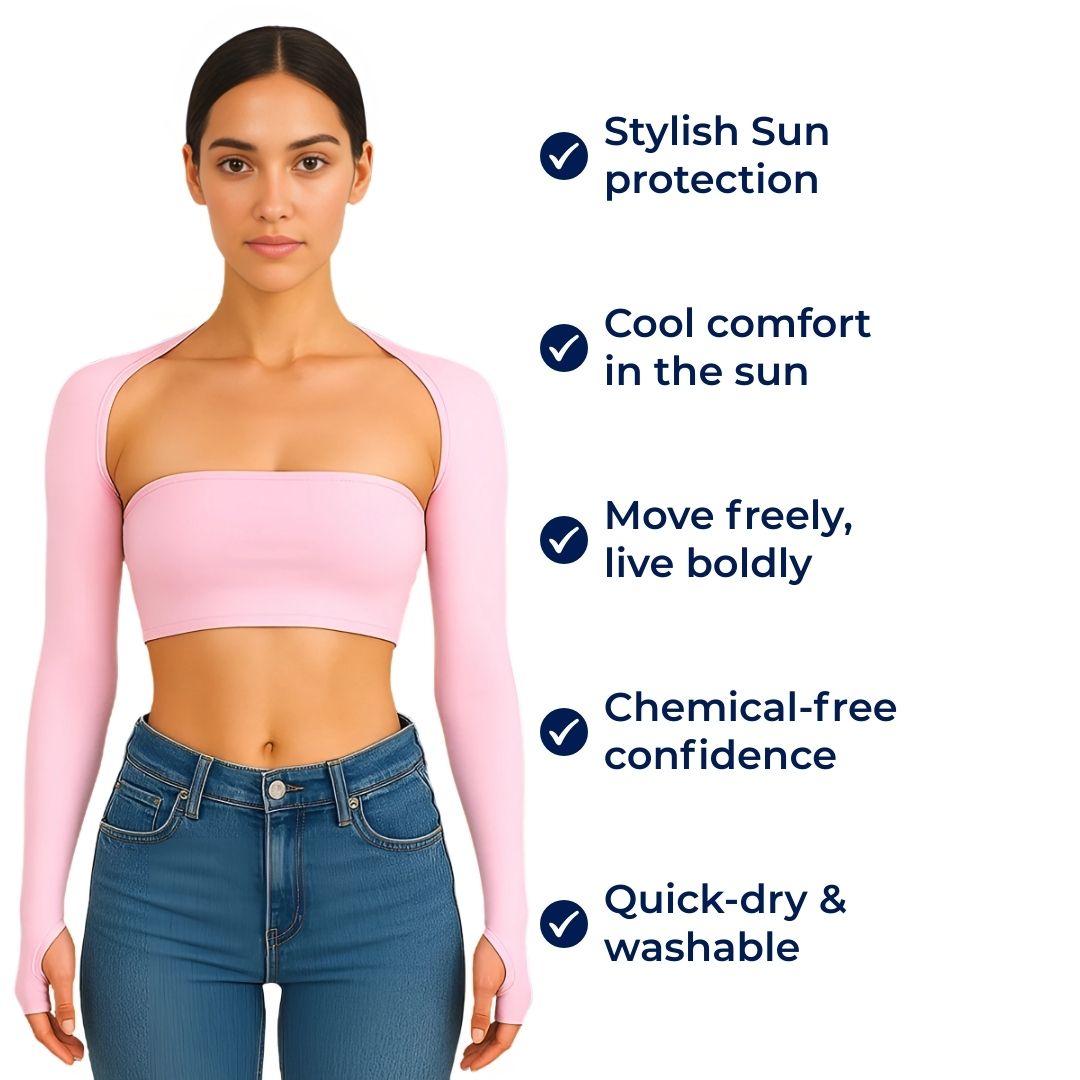 ShadeEase | Sun-Protection Shawl Arm Sleeves – UPF 50+ Coverage – Lightweight Stretch Fabric – Driving & Outdoor Use