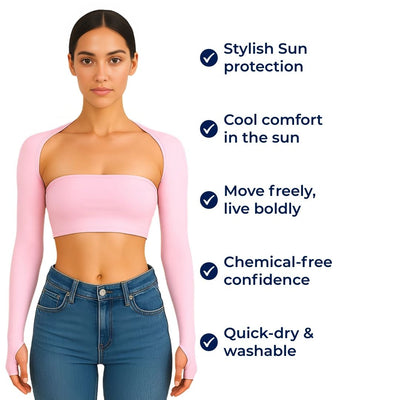 ShadeEase | Sun-Protection Shawl Arm Sleeves – UPF 50+ Coverage – Lightweight Stretch Fabric – Driving & Outdoor Use