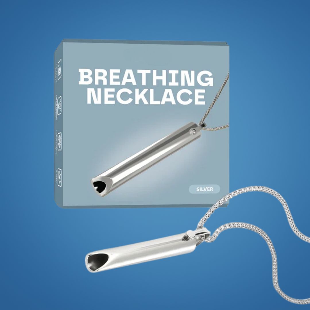 CalmAura | Anxiety Relief Breathing Necklace – Stainless Steel – Stress Reduction – Mindfulness Aid for Adults