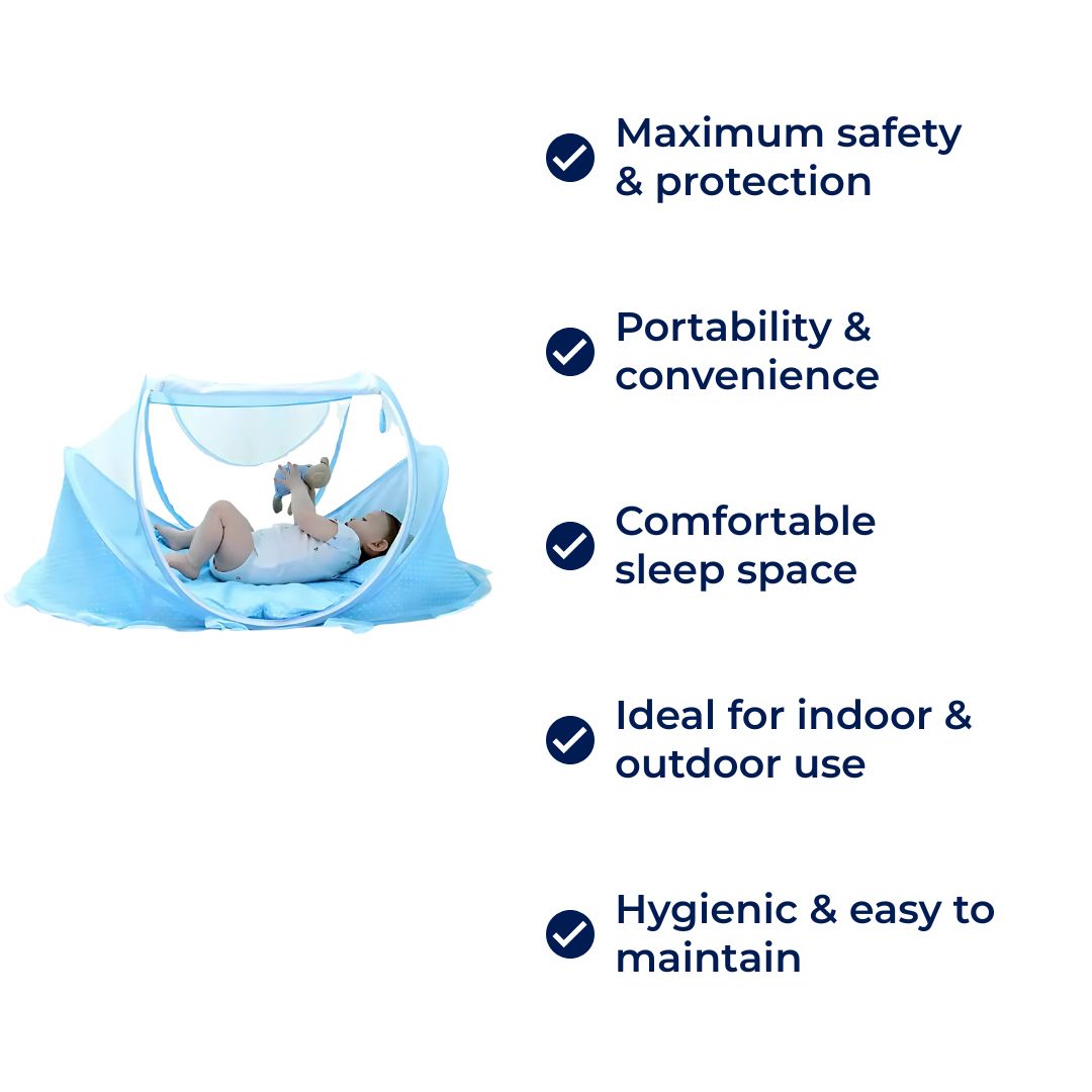 SleepSafe | Baby Travel Bed – Pop-Up Mosquito Net – Breathable Mesh – Infant Outdoor Sleep