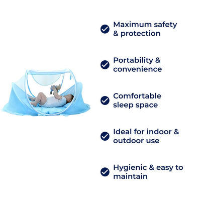 SleepSafe | Baby Travel Bed – Pop-Up Mosquito Net – Breathable Mesh – Infant Outdoor Sleep