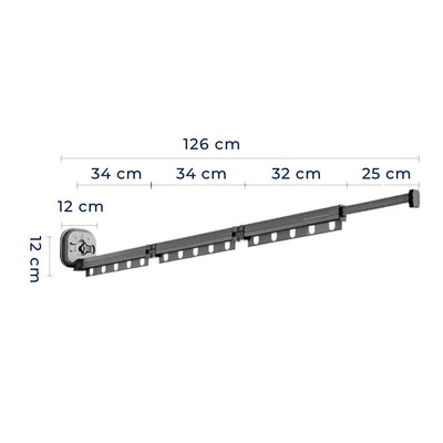 SpaceEase | Folding Clothes Hanger – Retractable Wall-Mounted Rack – Stainless Steel – Ideal for Small Spaces
