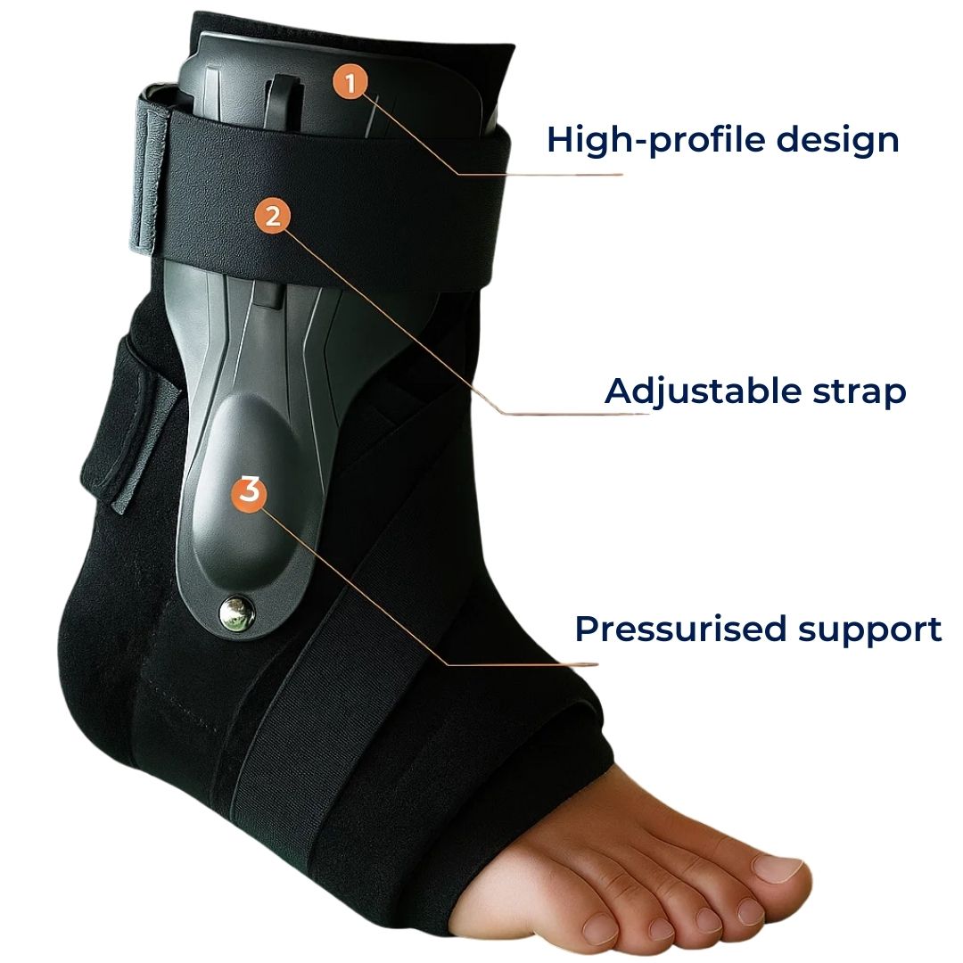 SteadyStep | Ankle Support Brace – Sprain Stabilisation – Soft Low-Bulk Support – Prevents Twisting – Speeds Recovery – Reduces Swelling