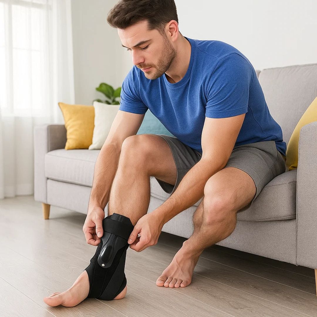 SteadyStep | Ankle Support Brace – Sprain Stabilisation – Soft Low-Bulk Support – Prevents Twisting – Speeds Recovery – Reduces Swelling