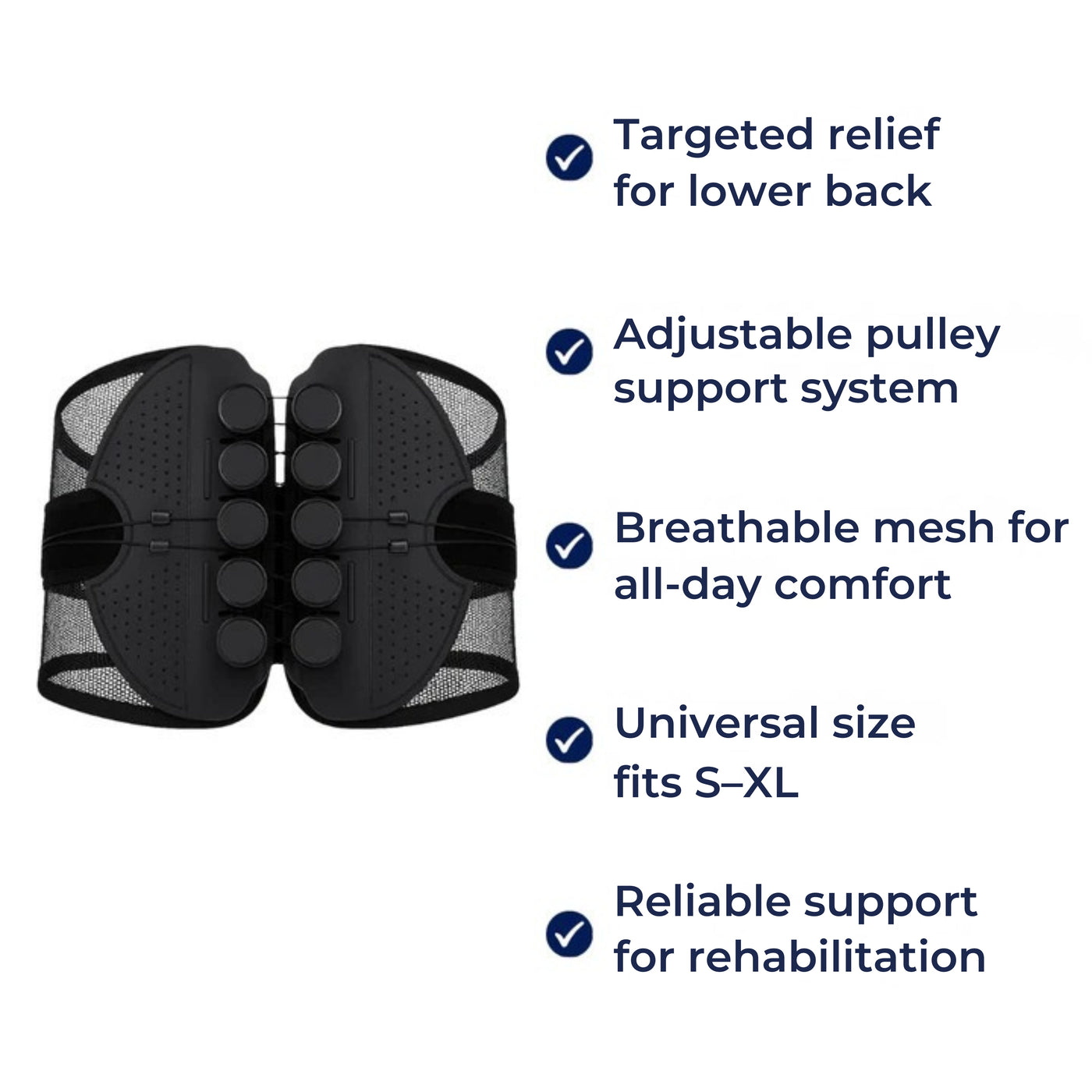 PostureFlex | Lumbar Support Belt – Lower Back Pain Relief – Breathable Mesh & Adjustable Fit – Improves Posture for Office & Everyday Comfort