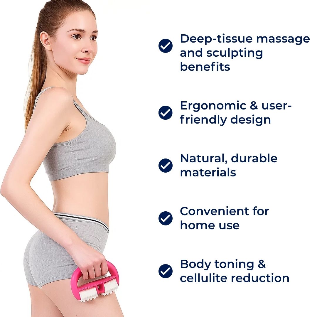 ToneWood | Cellulite Massage Roller – Deep‑Tissue Sculpt – Natural Wood – Home Body Toning