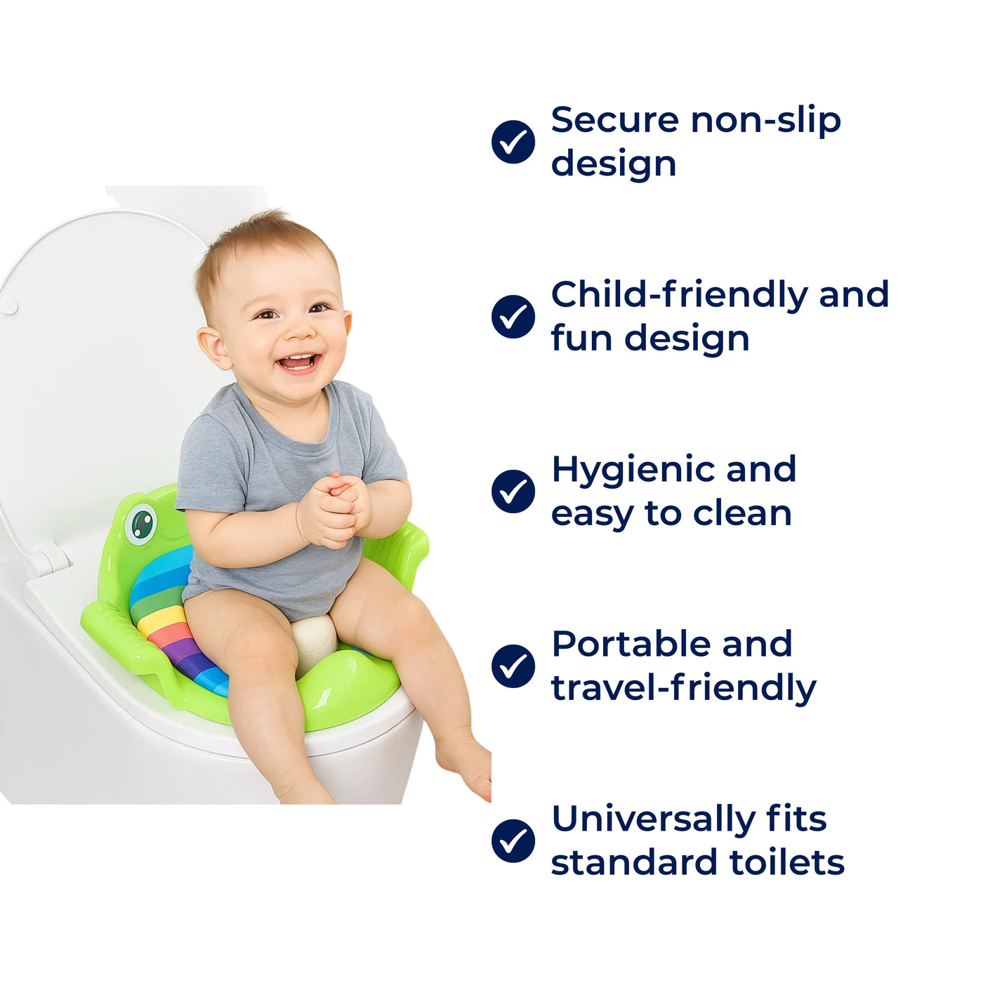 TrainEase | Portable Potty Seat – Secure Non‑Slip Design – Easy‑Clean Plastic – Compact Travel Solution for Potty Training Toddlers