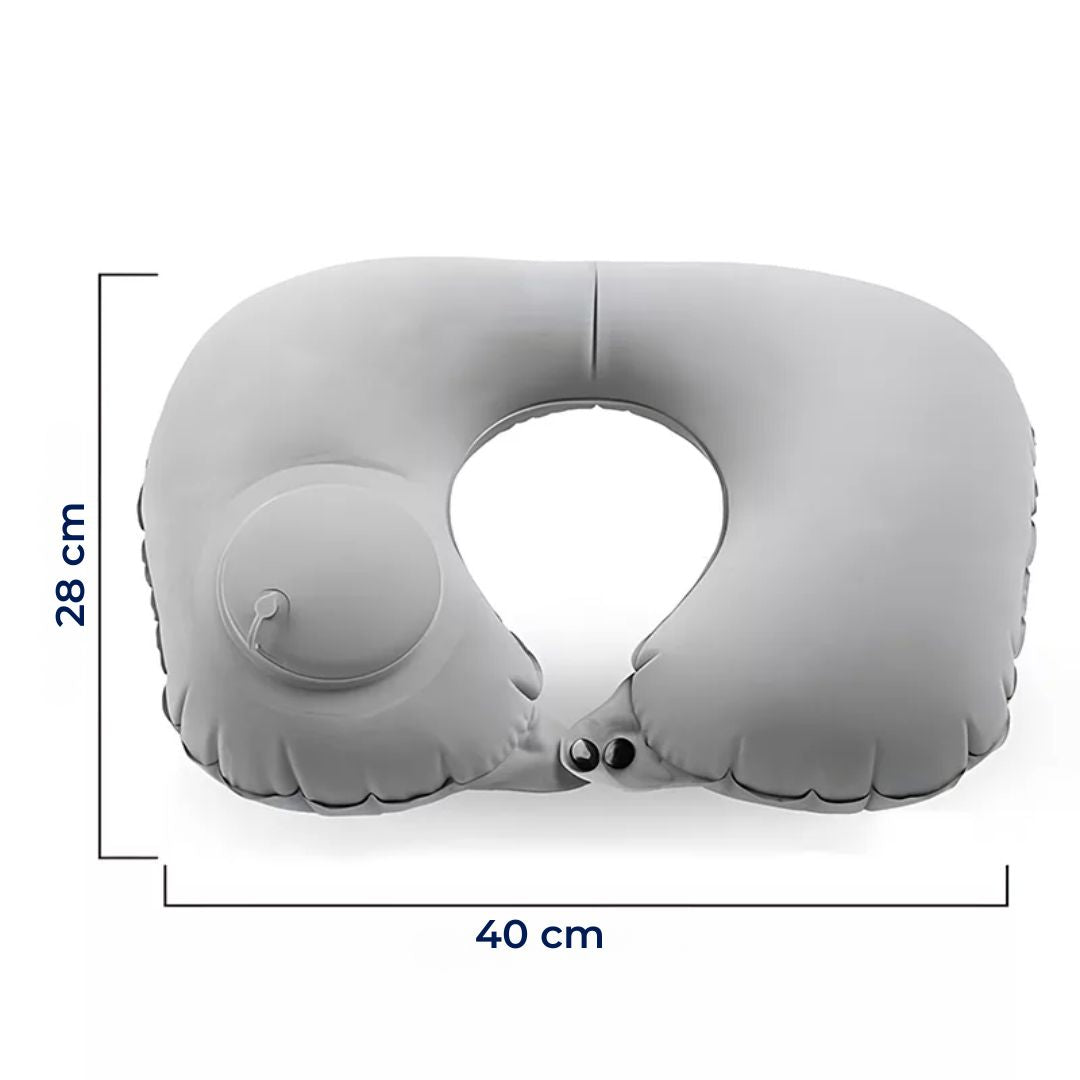 TravelThrive | Inflatable Travel Neck Pillow – Adjustable Firmness – Soft Velvet Cover – Neck Pain Relief – Compact for All Journeys