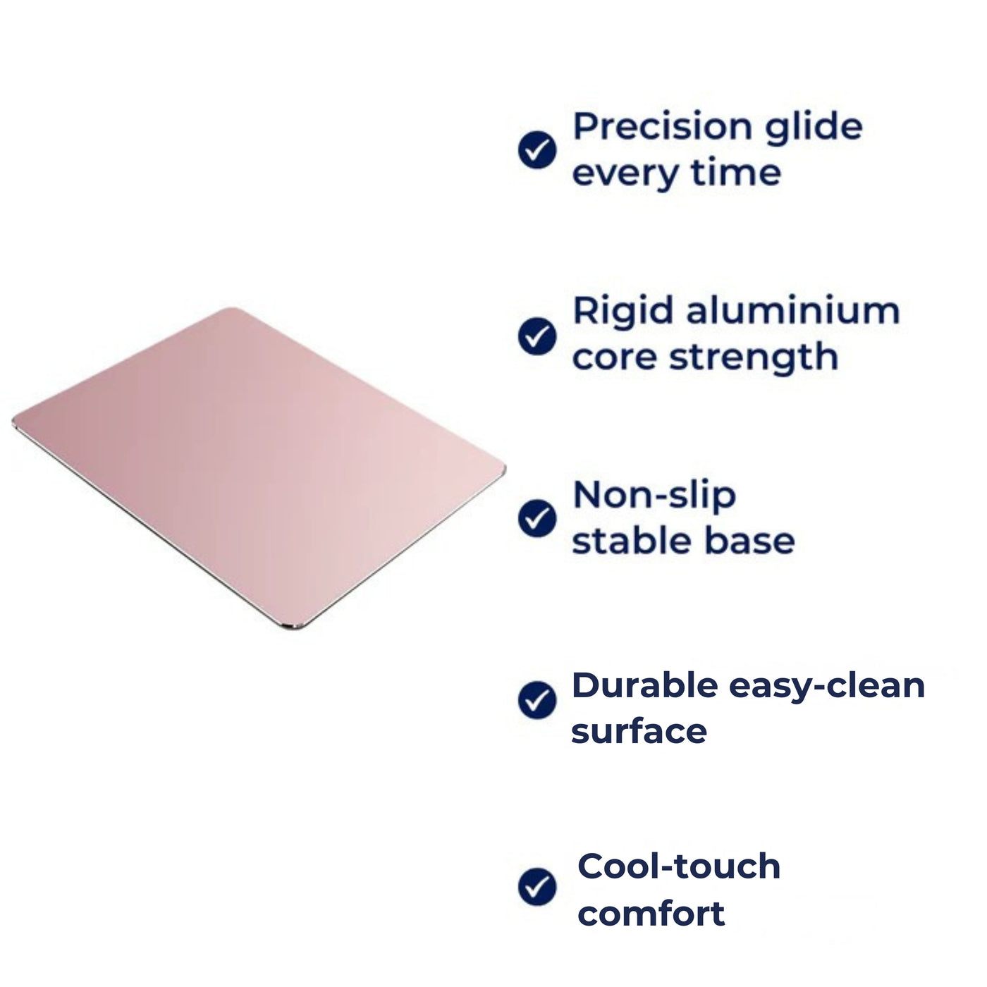AlumaGrip | Aluminium Mouse Pad – Precision Glide – Rigid Aluminium – Non-Slip Stability – Durable Easy-Clean Surface – Work & Gaming Use