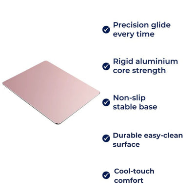 AlumaGrip | Aluminium Mouse Pad – Precision Glide – Rigid Aluminium – Non-Slip Stability – Durable Easy-Clean Surface – Work & Gaming Use
