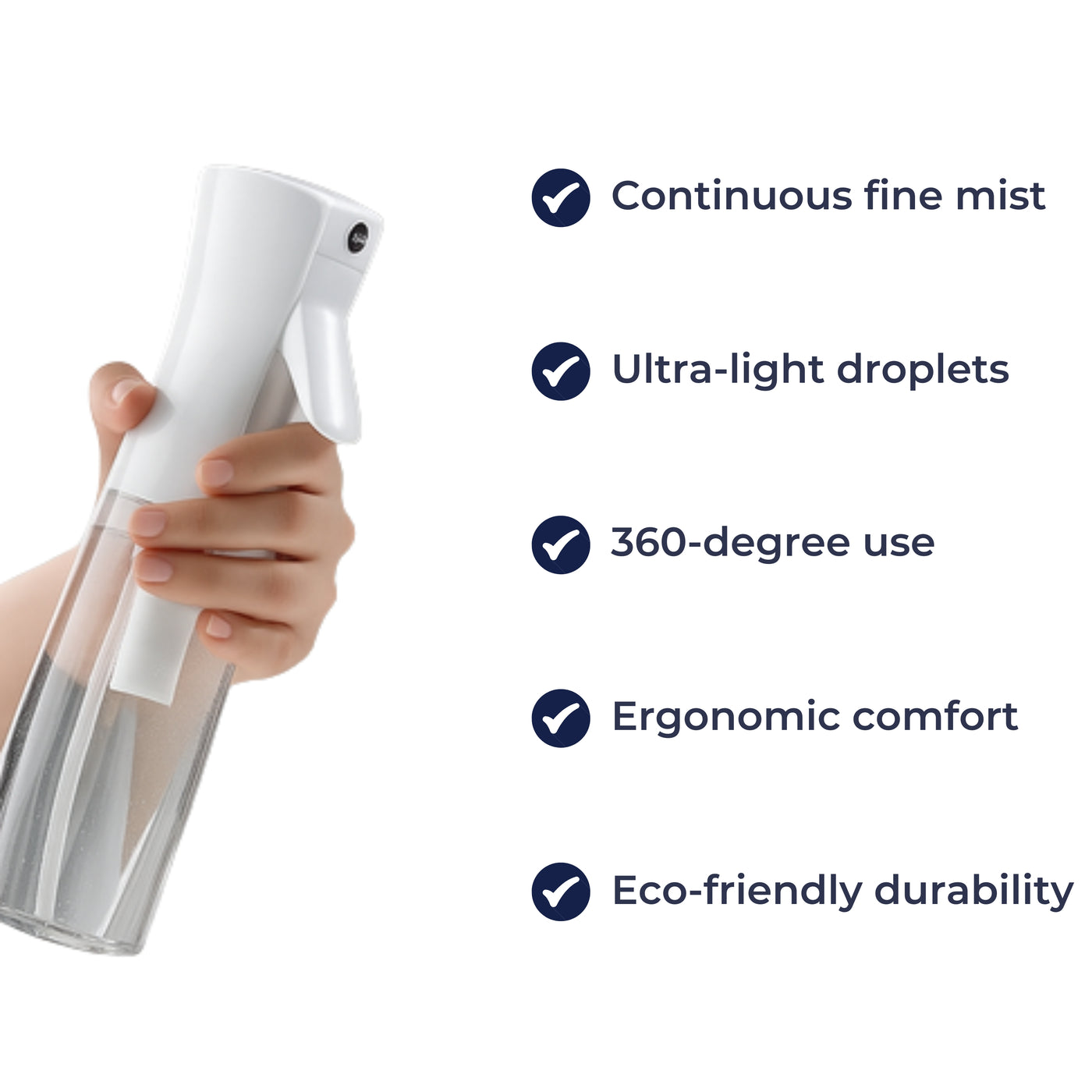 MistFlow | Continuous Spray Bottle – Long-Last Mist Delivery – Lightweight Refillable Design – Hair Plants Cleaning