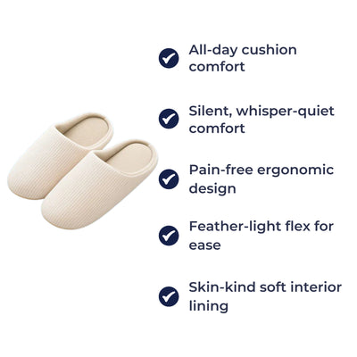 CozyStride | Warm House Slippers – Non-Slip Sole – Cushioned Silent Comfort – Keeps Feet Cozy, Supported & Pain-Free Indoors All Day
