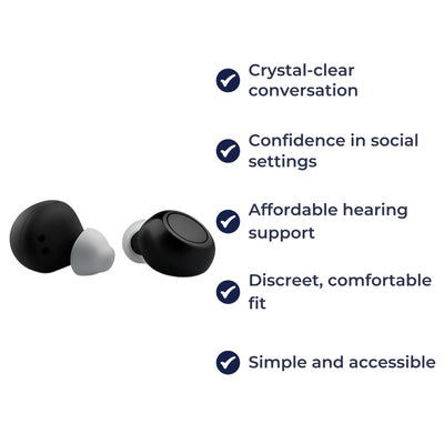 HearEase | OTC Hearing Amplifier – Noise Reduction & Clarity Boost – Rechargeable Lightweight Design – Everyday Conversations