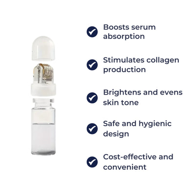 SkinFuse | Microneedle Derma Roller – Boosts Serum Absorption – Refillable Bottle & Fine Needles – Safe At-Home Skincare