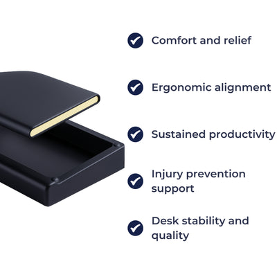 DeskZen | Keyboard Wrist Rest – Ergonomic Cushion Support – Non-Slip Pad with Storage Box – Office Productivity & Comfort