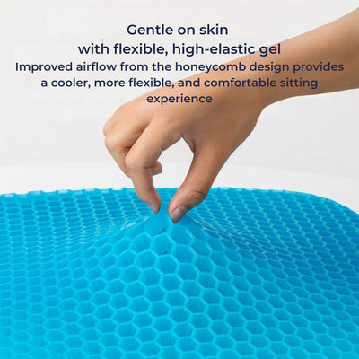 SitEase | Gel Seat Cushion – Pressure Relief & Cooling Honeycomb Gel – Posture Support – Office Car Chair Comfort for Long Sitting