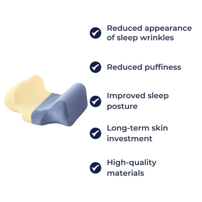 GlowAlign | Anti-Wrinkle Beauty Pillow – Memory Foam Orthopaedic Support – Contoured Shape for Side & Back Sleepers