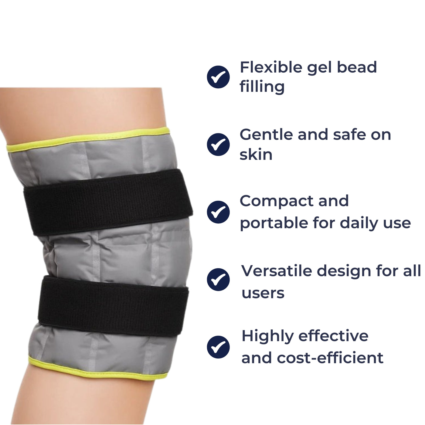 CryoRelief | Knee Ice Pack Wrap – Cold Therapy – Flexible Gel Bead Wrap – Reduces Swelling – Relieves Pain – Speeds Injury Recovery